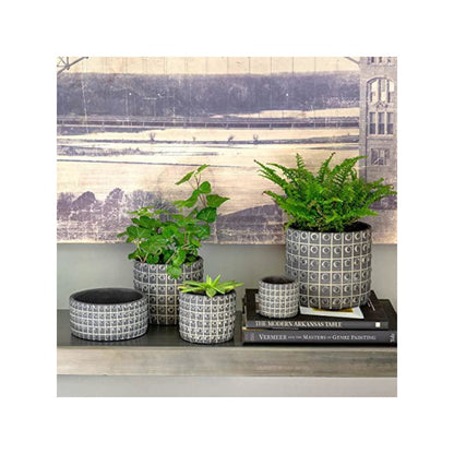 Rivet Pattern Low Planter