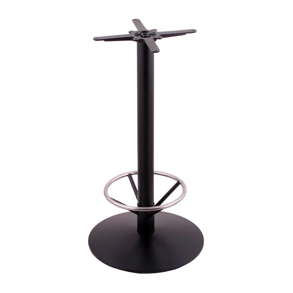 214 Black Cast Iron Bar Height Base with 22" Dia. Round Foot and Foot Ring