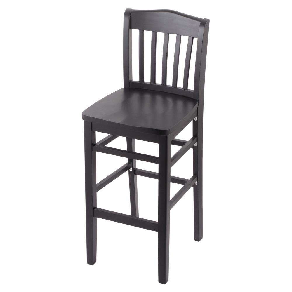 3110 30" Bar Stool with Black Finish and a Black Seat