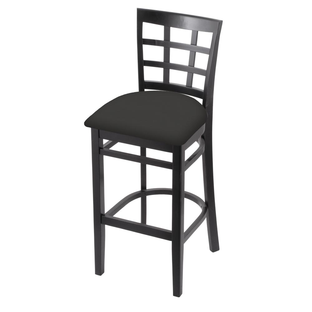 3130 30" Bar Stool with Black Finish and Canter Iron Seat