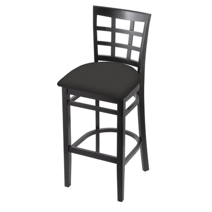 3130 30" Bar Stool with Black Finish and Canter Iron Seat