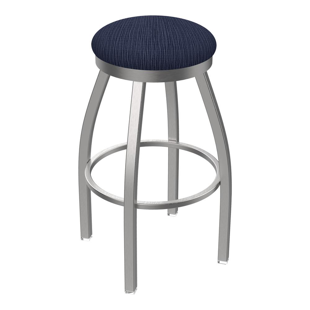 802 Misha Stainless Steel 30" Swivel Bar Stool with Graph Anchor Seat