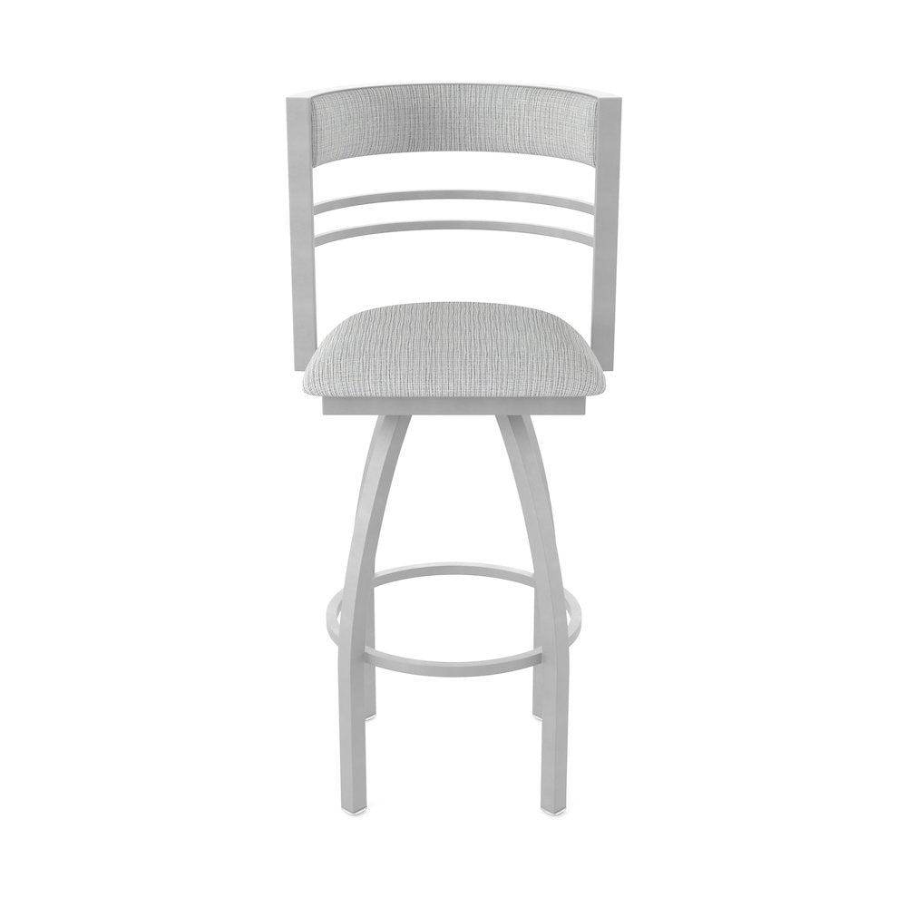 Swivel Bar Stool with Anodized Nickel Finish and Graph Alpine Seat and Back
