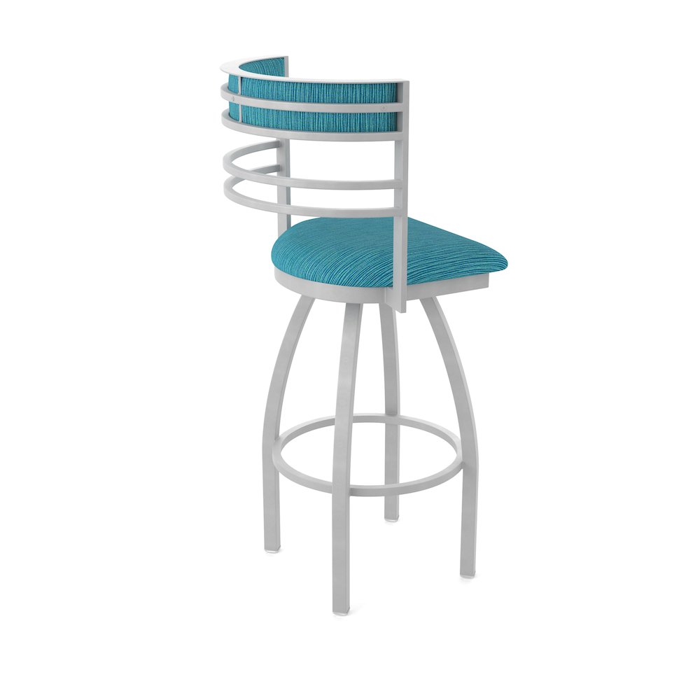 Swivel Bar Stool with Anodized Nickel Finish and Graph Tidal Seat and Back