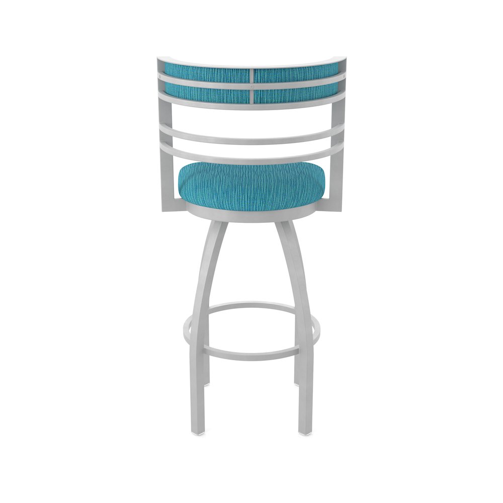 Swivel Bar Stool with Anodized Nickel Finish and Graph Tidal Seat and Back