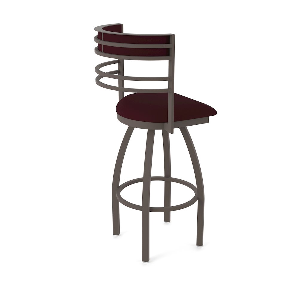 Swivel Bar Stool with Bronze Finish and Canter Bordeaux Seat and Back