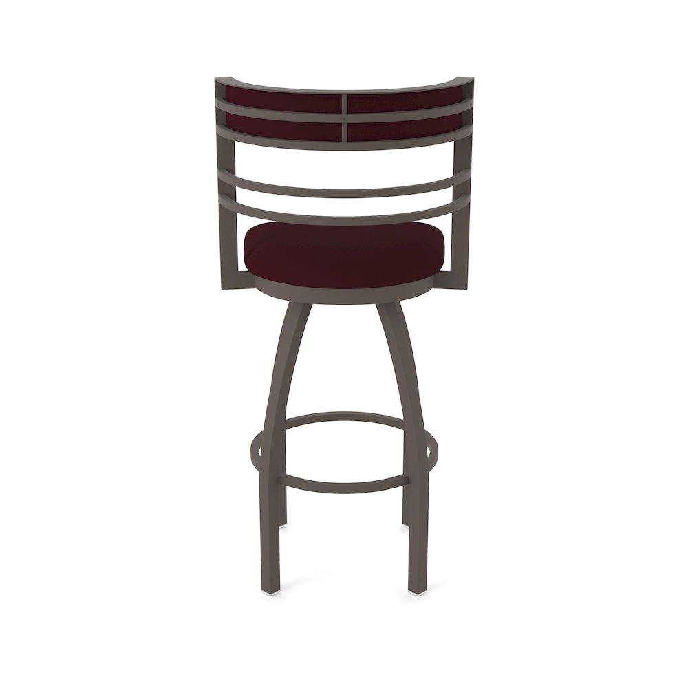 Swivel Bar Stool with Bronze Finish and Canter Bordeaux Seat and Back