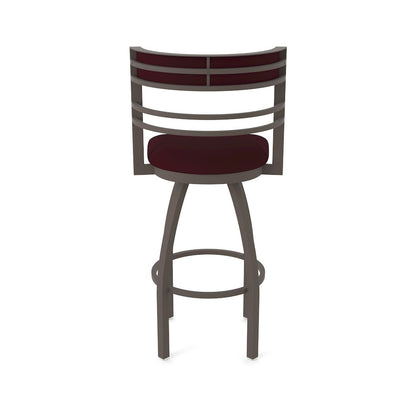 Swivel Bar Stool with Bronze Finish and Canter Bordeaux Seat and Back