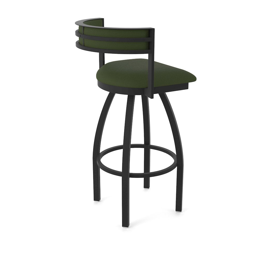 Swivel Bar Stool with Black Wrinkle Finish and Canter Pine Seat and Back