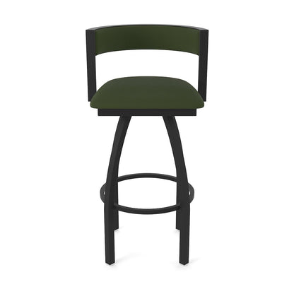 Swivel Bar Stool with Black Wrinkle Finish and Canter Pine Seat and Back