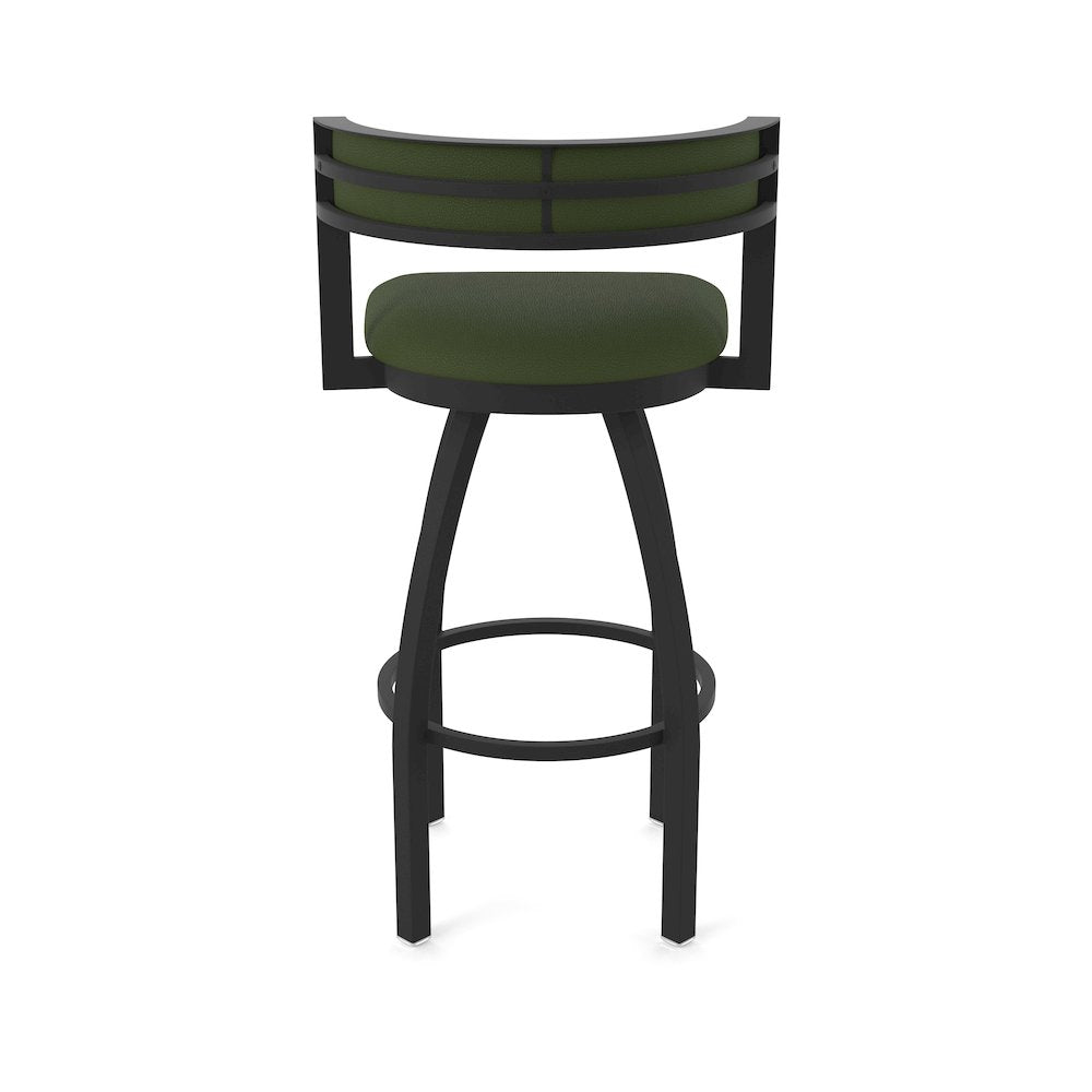 Swivel Bar Stool with Black Wrinkle Finish and Canter Pine Seat and Back