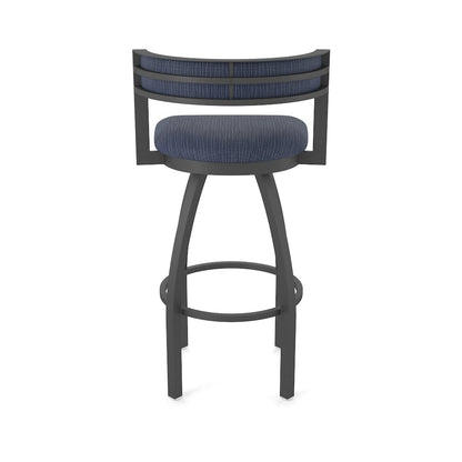 Swivel Bar Stool with Pewter Finish and Graph Anchor Seat and Back