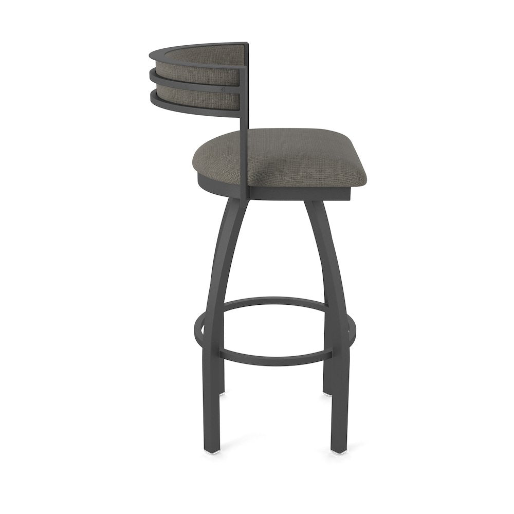 Swivel Bar Stool with Pewter Finish and Graph Chalice Seat and Back
