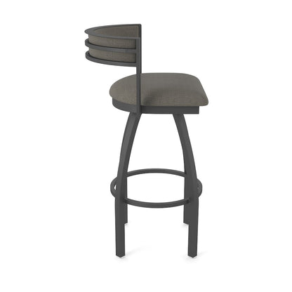 Swivel Bar Stool with Pewter Finish and Graph Chalice Seat and Back