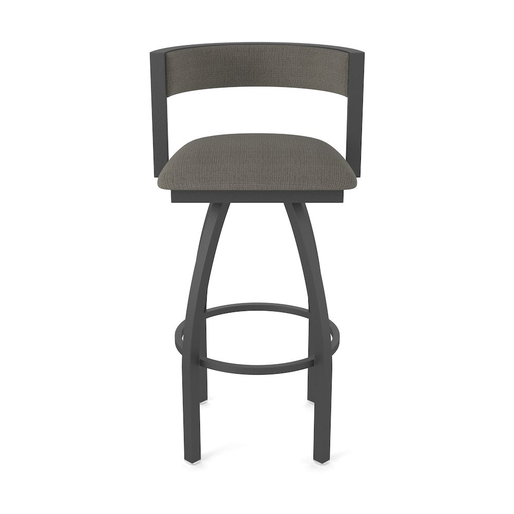 Swivel Bar Stool with Pewter Finish and Graph Chalice Seat and Back