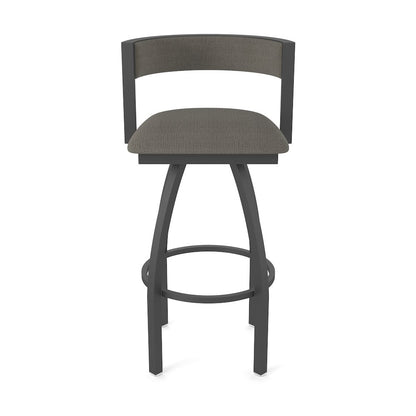 Swivel Bar Stool with Pewter Finish and Graph Chalice Seat and Back