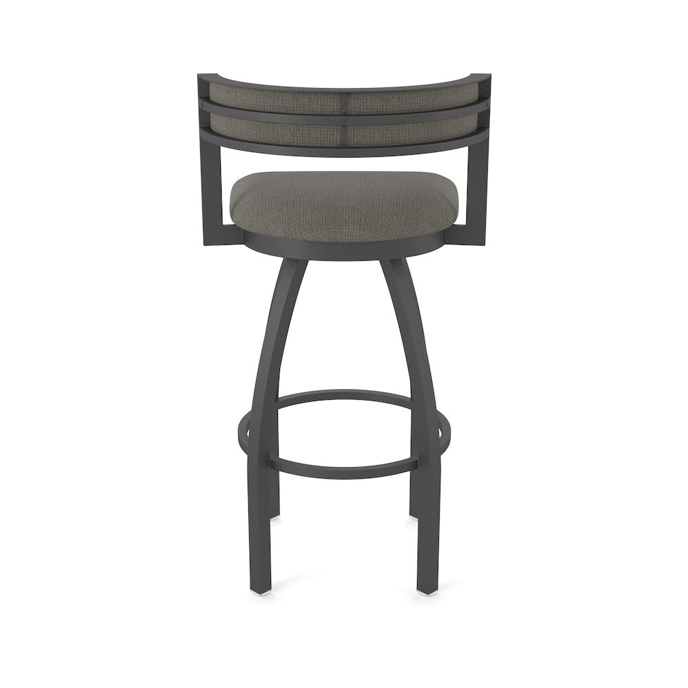 Swivel Bar Stool with Pewter Finish and Graph Chalice Seat and Back