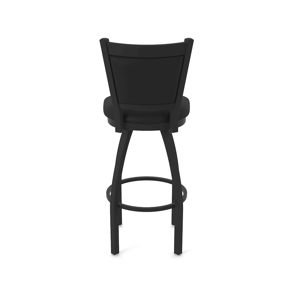 Swivel Bar Stool with Black Wrinkle Finish and Black Vinyl Seat and Back