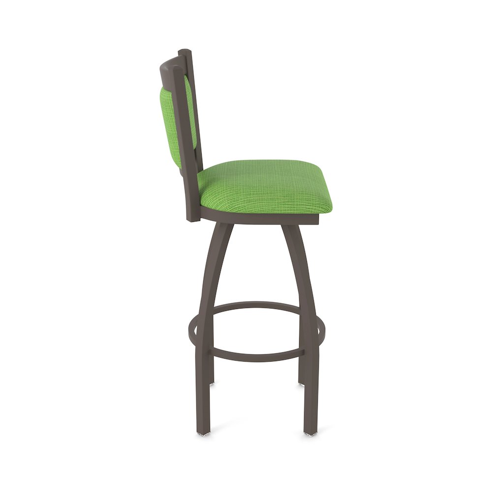 Swivel Bar Stool with Bronze Finish and Graph Parrot Seat and Back