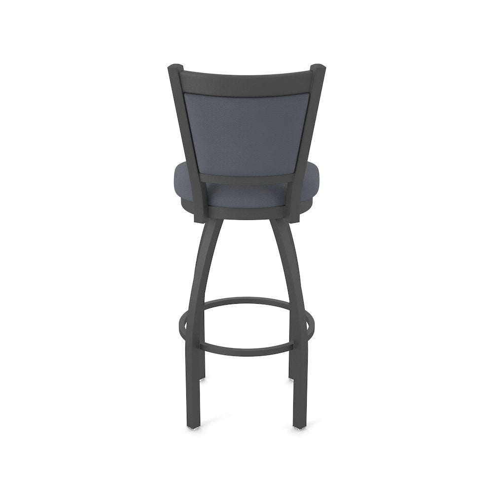 Swivel Bar Stool with Pewter Finish and Canter Storm Seat and Back