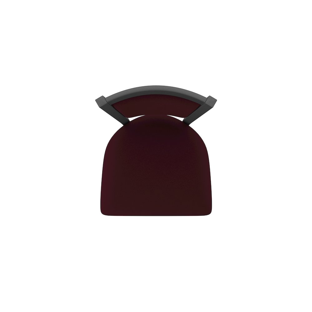 Swivel Bar Stool with Pewter Finish and Canter Bordeaux Seat and Back