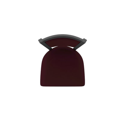 Swivel Bar Stool with Pewter Finish and Canter Bordeaux Seat and Back