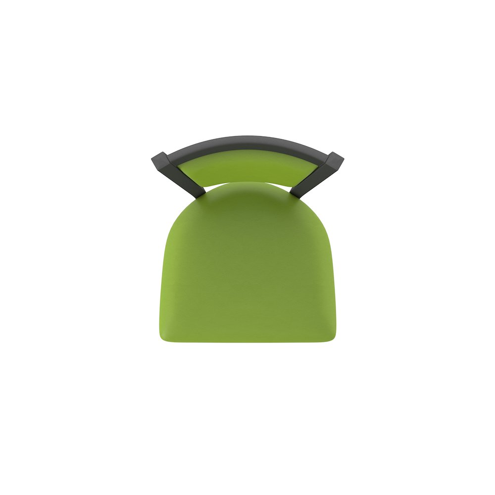 Swivel Bar Stool with Pewter Finish and Canter Kiwi Green Seat and Back