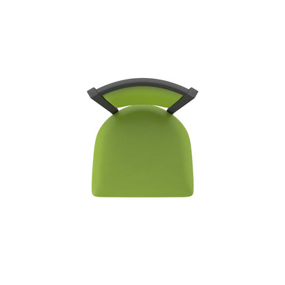 Swivel Bar Stool with Pewter Finish and Canter Kiwi Green Seat and Back