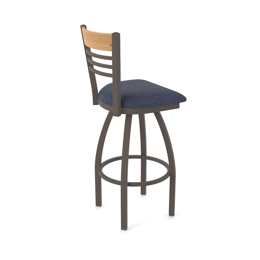 30" Swivel Bar Stool, Bronze Finish, Medium Back, Graph Anchor Seat