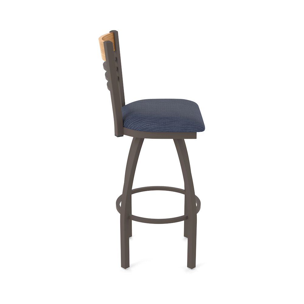 30" Swivel Bar Stool, Bronze Finish, Medium Back, Graph Anchor Seat