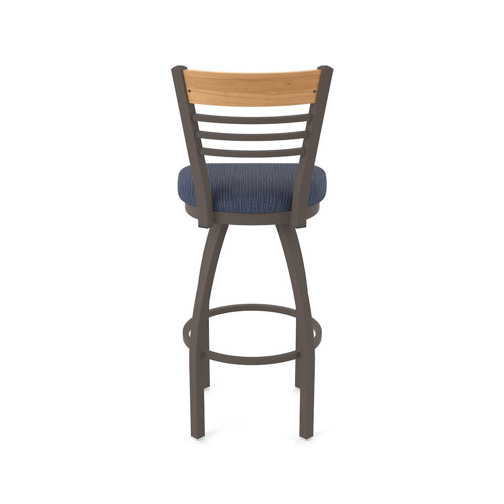 30" Swivel Bar Stool, Bronze Finish, Medium Back, Graph Anchor Seat
