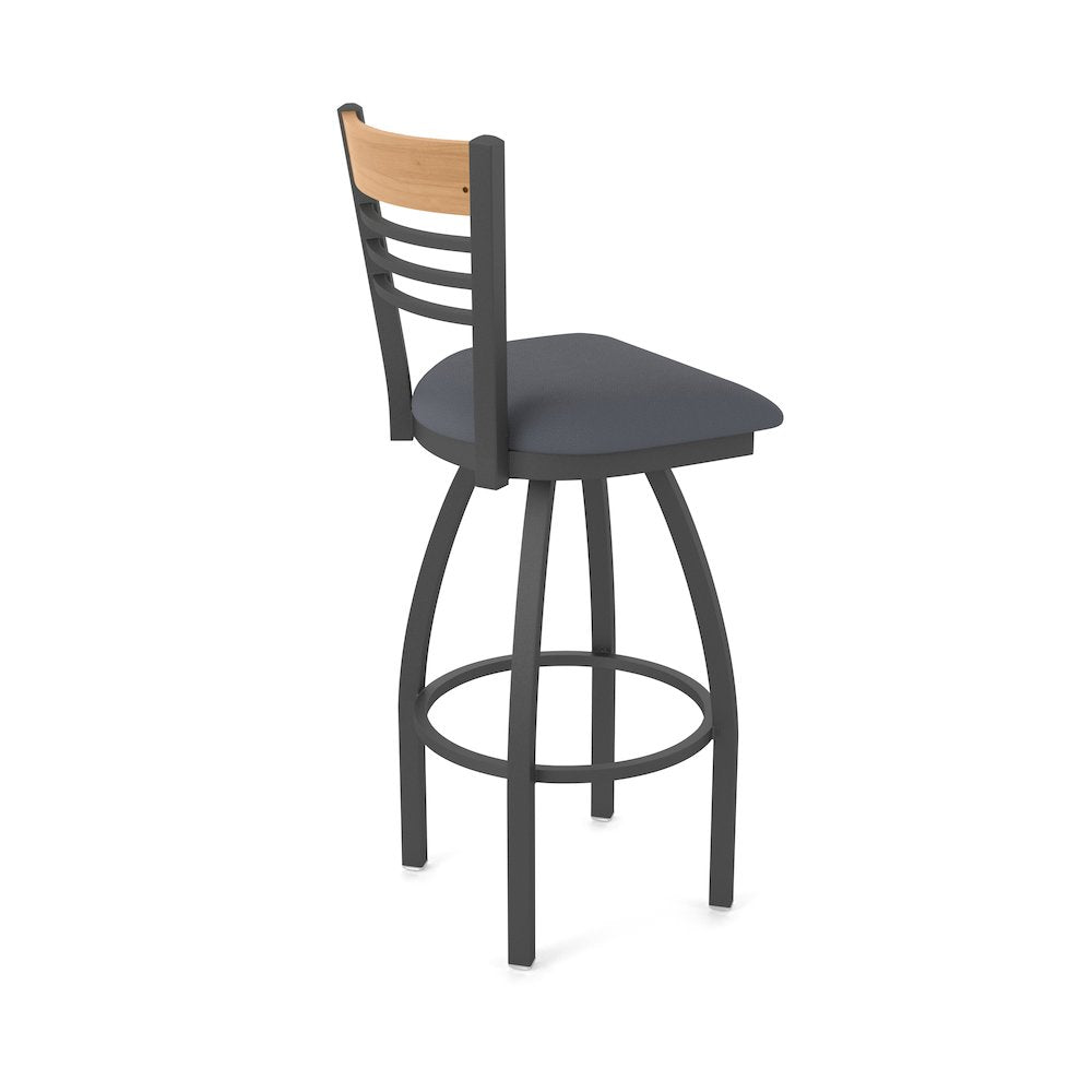 30" Swivel Bar Stool, Pewter Finish, Medium Back, Canter Storm Seat
