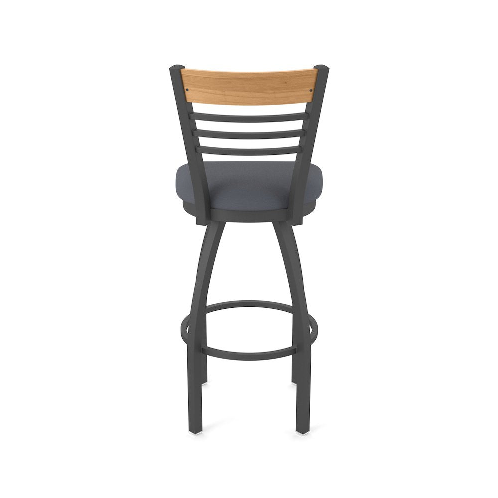 30" Swivel Bar Stool, Pewter Finish, Medium Back, Canter Storm Seat