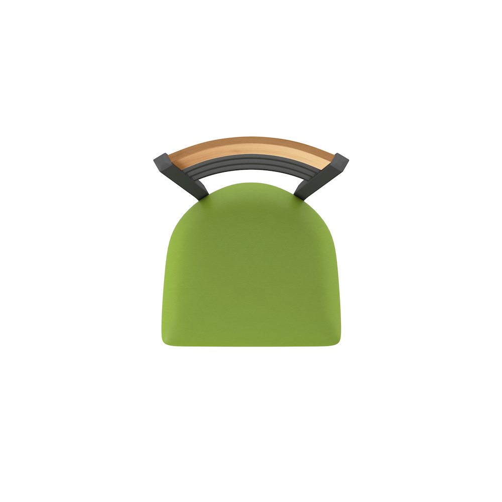 30" Swivel Bar Stool, Pewter Finish, Medium Back, Canter Kiwi Green Seat