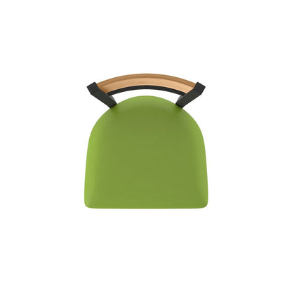 30" Swivel Bar Stool, Black Wrinkle Finish, Medium Back, Canter Kiwi Green Seat