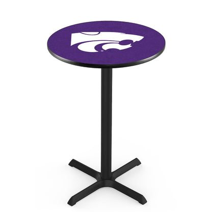 L211 Kansas State University 36' Tall - 36' Top Pub Table w/ Black Wrinkle Finish