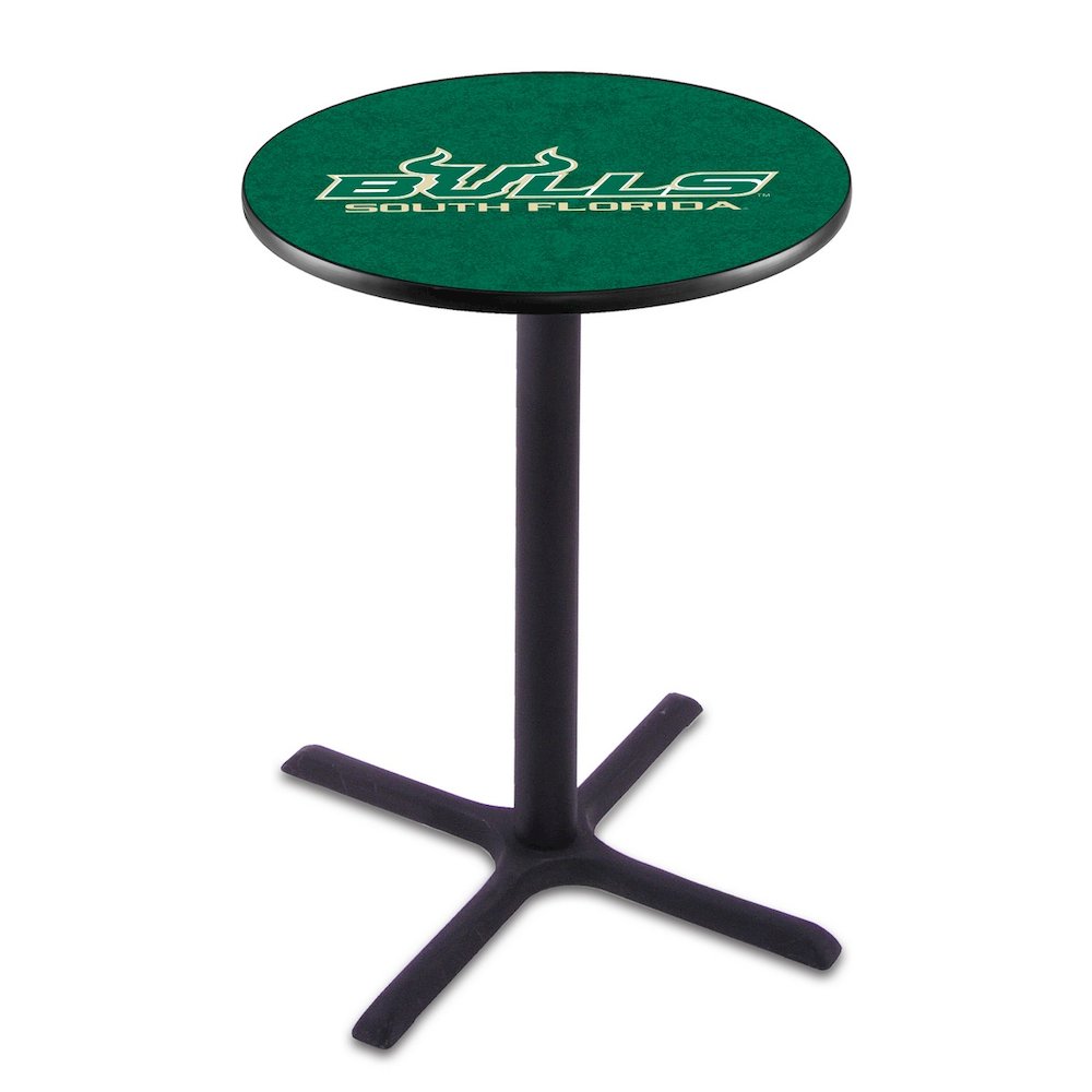 L211 University of South Florida 36" Tall - 36" Top Pub Table with Black Wrinkle Finish