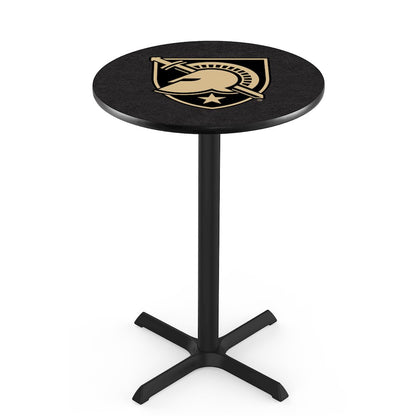 L211 US Military Academy 36' Tall - 36' Top Pub Table w/ Black Wrinkle Finish