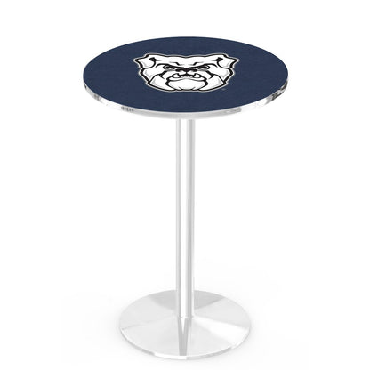 L214 Butler University 36" Tall - 36" Top Pub Table with Chrome Finish