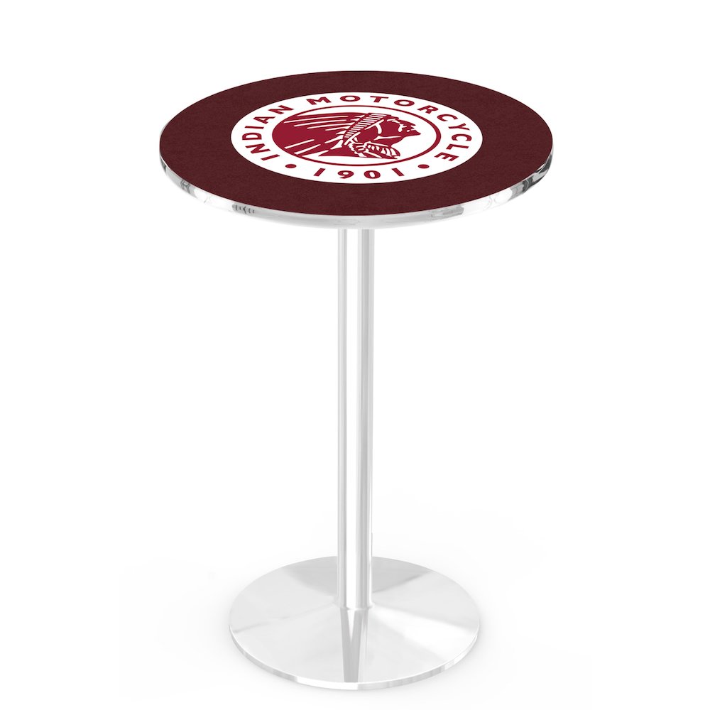 L214 Indian Motorcycle 36" Tall - 36" Top Pub Table with Chrome Finish