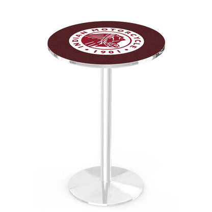 L214 Indian Motorcycle 36" Tall - 36" Top Pub Table with Chrome Finish