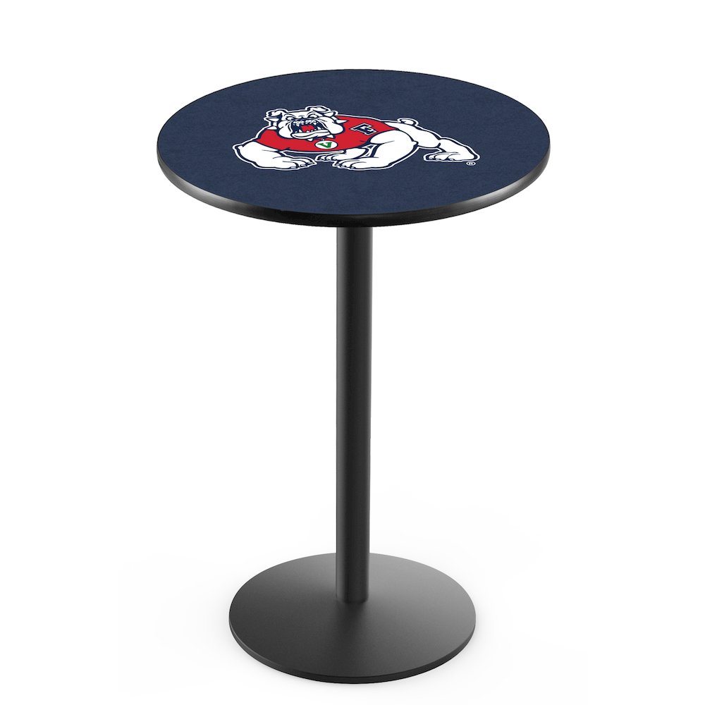 L214 Fresno State University 36" Tall - 36" Top Pub Table with Black Wrinkle Finish