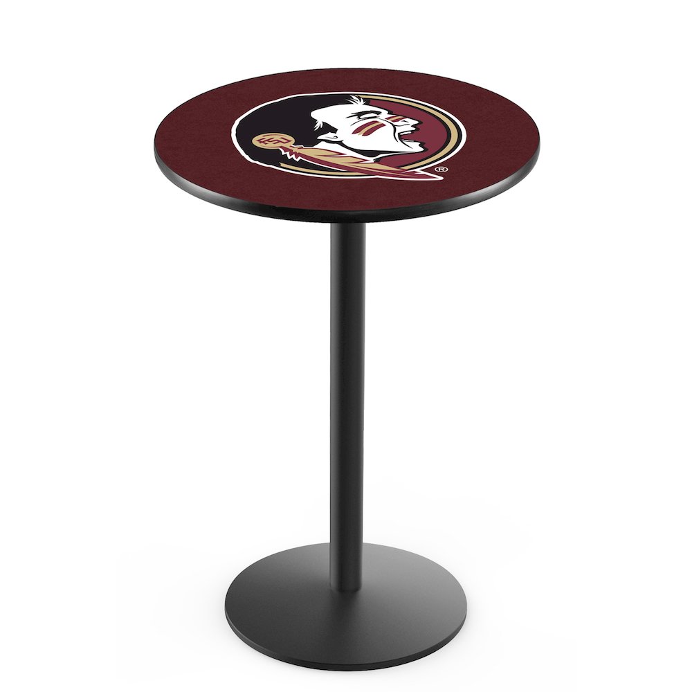 L214 Florida State (Head) 36" Tall - 36" Top Pub Table with Black Wrinkle Finish