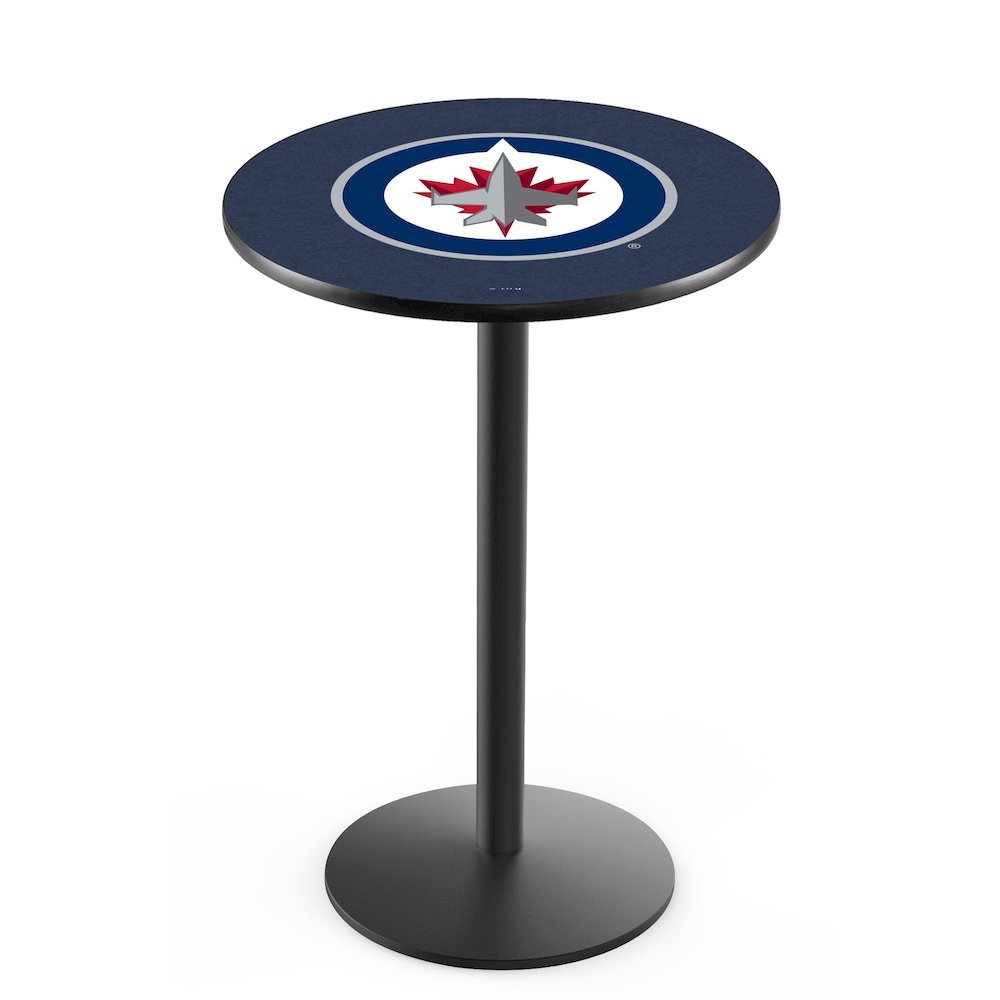 L214 Winnipeg Jets 36' Tall - 36' Top Pub Table w/ Black Wrinkle Finish (8105)