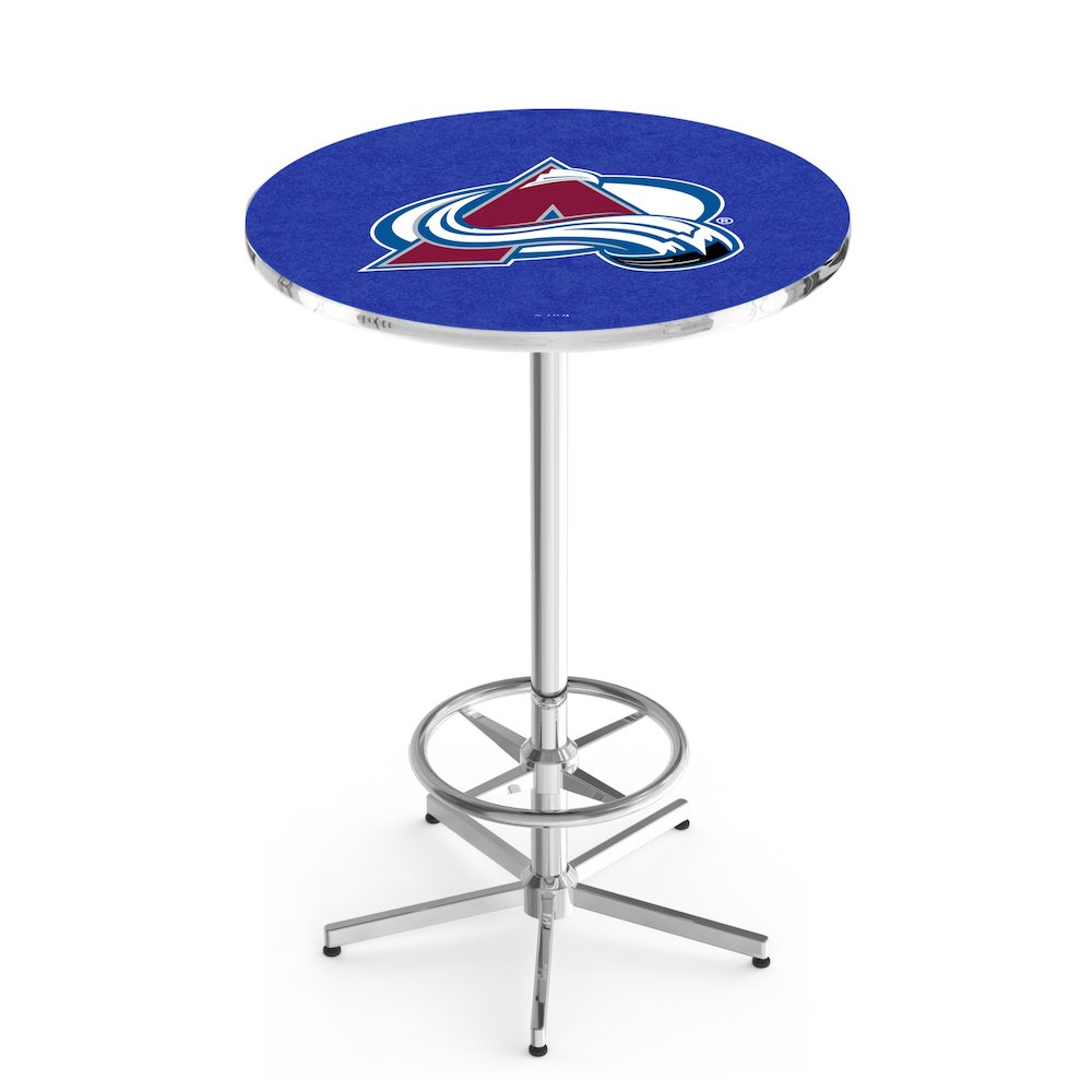 L216 Colorado Avalanche 42" Tall - 36" Top Pub Table with Chrome Finish (5806)
