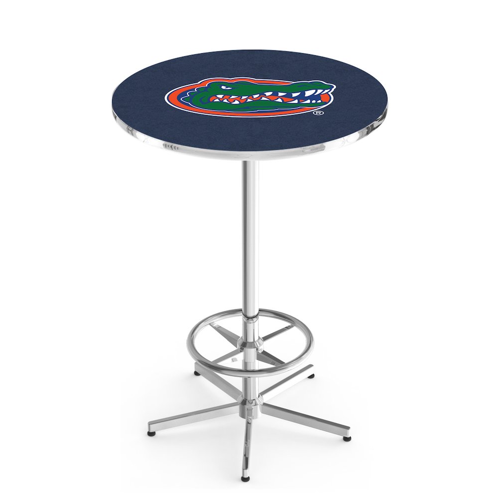 L216 University of Florida 42' Tall - 36' Top Pub Table w/ Chrome Finish