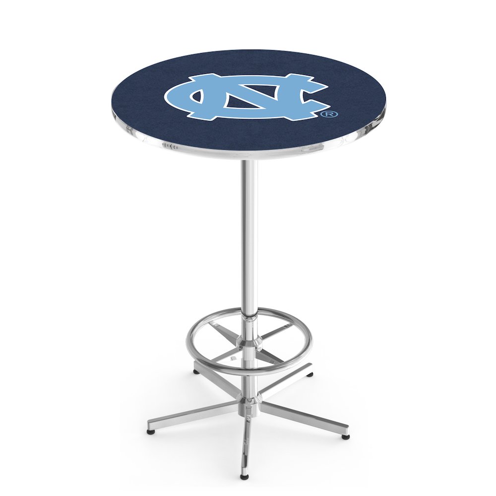 L216 University of North Carolina 42' Tall - 36' Top Pub Table w/ Chrome Finish