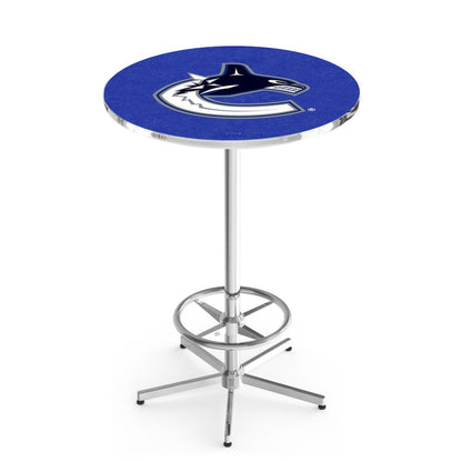L216 Vancouver Canucks 42" Tall - 36" Top Pub Table with Chrome Finish (7077)