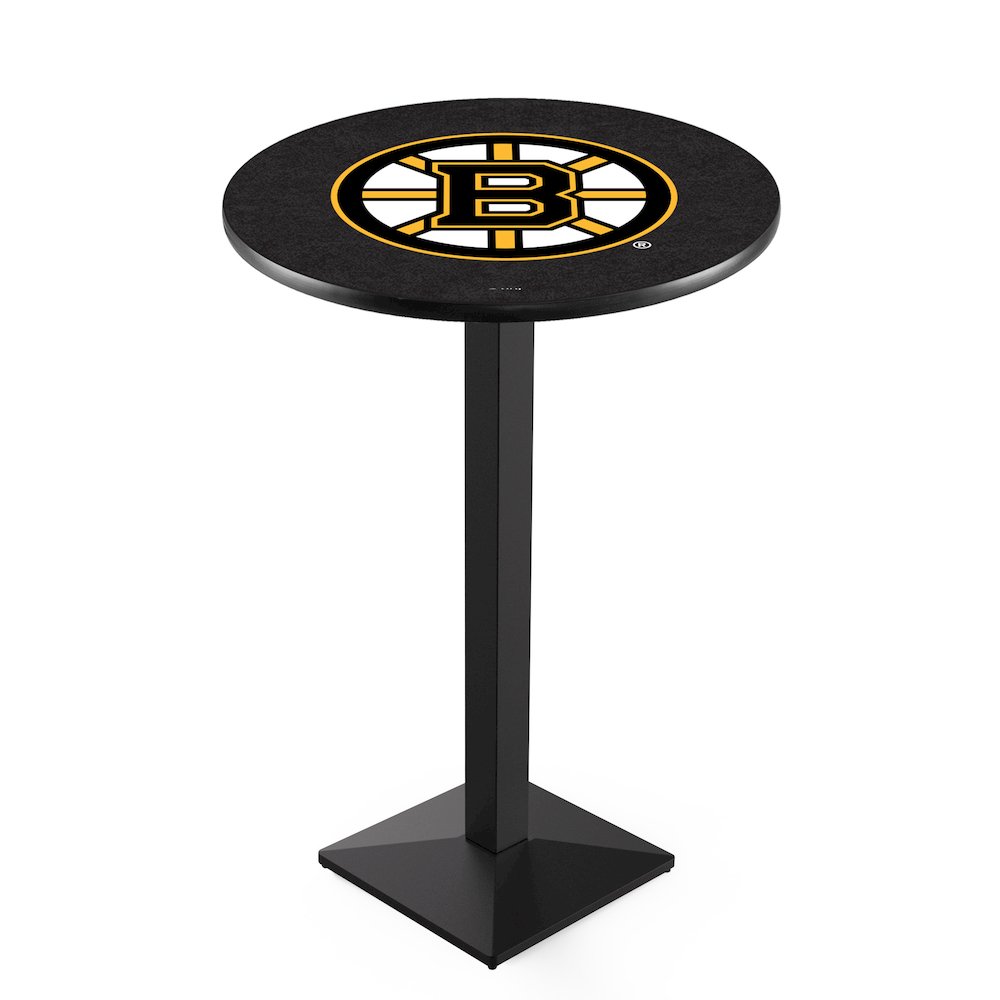 L217 Boston Bruins 36' Tall - 36' Top Pub Table w/ Black Wrinkle Finish (8449)