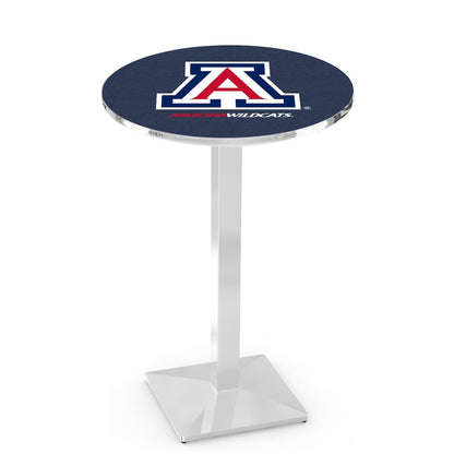 L217 University of Arizona 36' Tall - 36' Top Pub Table w/ Chrome Finish